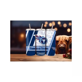 Handmade 20 oz skinny tumblers sublimation Tennessee Titans