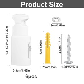 Pack of 6 Radiator Holder, Radiator Console, Bathroom Radiator, Towel Holder, Radiator Bathroom Holder for Straight and Curved Bathroom Radiators (White)