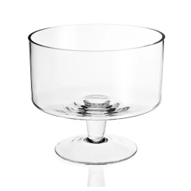Homeroots 10" Clear Mouth Blown Crystal Round Trifle Bowl