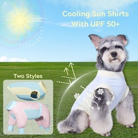 Dog Shirt Summer, Cooling Vests for Dogs, Soft Dog Clothes, UV Protection Pet T-Shirt, Dog T-Shirt for Small, Medium, Large Dogs (M, Pink A)