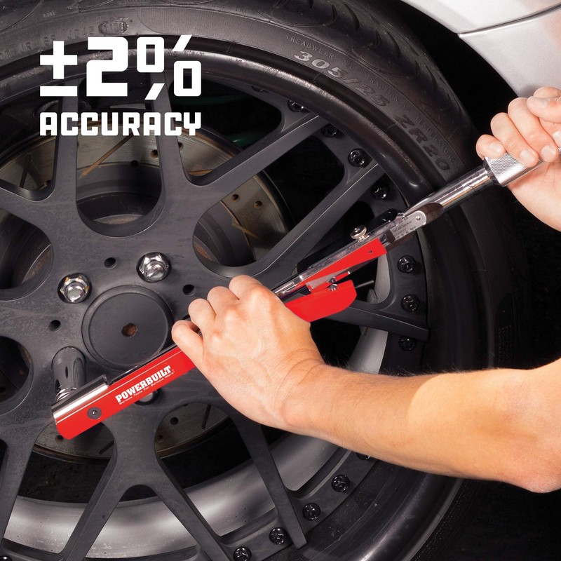 Powerbuilt 1/2 Inch Drive Torque Wrench Deflecting Beam, Accurate Torque
