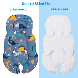 2 in 1 Infant Insert for Carseat, Newborn Car Seat Insert with 3D Mink Dot, Soft Baby Car Seat Head Support for Boys Girls, Breathable Car Seat Cushion for Baby, Stroller Cushion for Swing, Bouncer