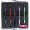 KD89 Swiss Made Black Aluminum Screwdriver Set of 5 (1.00, 1.20, 1.40, 1.60, 2.00 mm) with Flat Heads and Ball Bearings for Watchmaking, Precision Instrument Repair, Electronics Repair