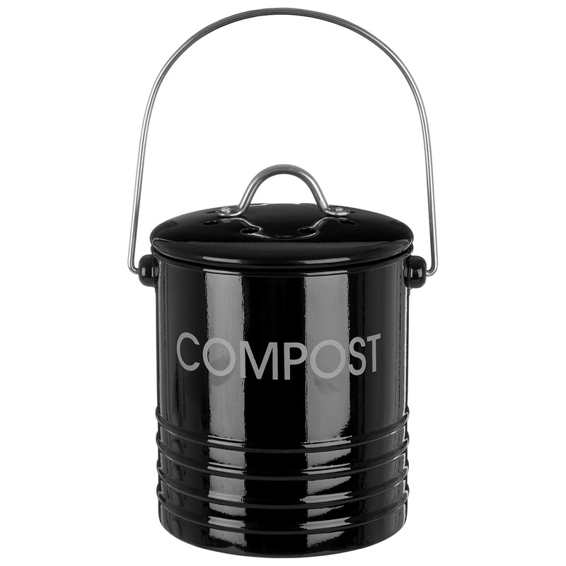 Premier Housewares Compost Bin with Handle - Black