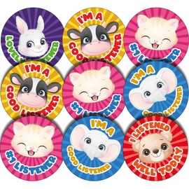 144 Lovely Listeners - 30mm - Glossy Reward Stickers for Teachers & Parents