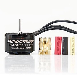 RhinoCrawler Crawler 3524 Outrunner Brushless Motor for 1/10 1/12 AM32 ESC40A RC Crawler Car Axial SCX10 Traxxas TRX-4 TRX-6 Tamiya (RM-S12 1900KV Motor)