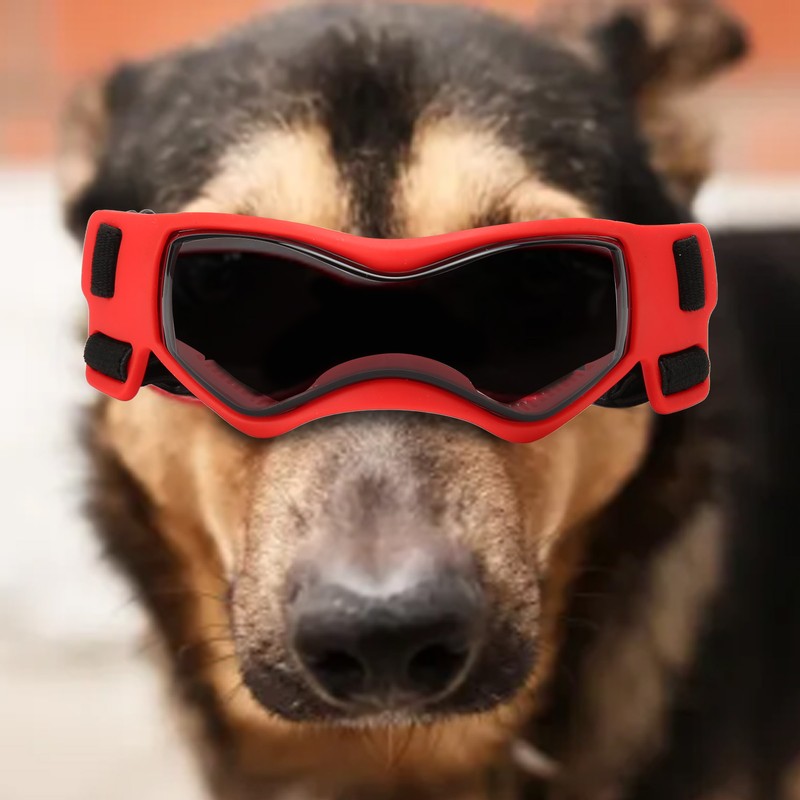 Dog Goggles Soft Silicone Frame Adjustable Dog UV Protection Sunglasses