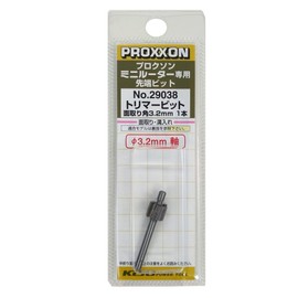 PROXXON Trimmer Bit, 1 Chamfer Angle, 0.13 inch (3.2 mm), Shaft Diameter 0.1 inch (3.2 mm) No. 29038