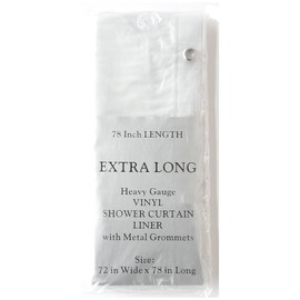Carnation Home Fashions Extra Wide 5-Gauge Anti Mildew Shower Curtain Liner, Frosted Clear Stall Size 54" Wide X 78" Long