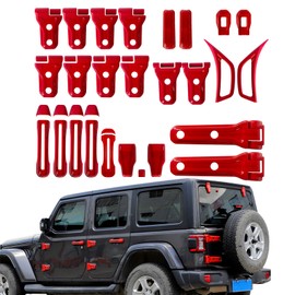 ETL INDUSTRIES 26PCS Exterior Decoration Trim Kit for 2018-2023 Jeep Wrangler JL JLU, Door Hinge Handle Tailgate Engine Hood Hinge Hood Latch Rear Window Wheel Eyebrow Side Air Outlet Cover
