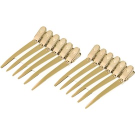 Pinzas para el Cabello, 12pcs / Box Hair Styling Clips Hairdressing Salon Seccionar Horquillas para Styling, 6 Colores Clips Para El Pelo Profesional Acero Material Seccionamiento Pinza de Cabello(oro)