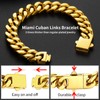 Mens Women Chain Gold Curb Cuban Link Chain Bracelet 12mm