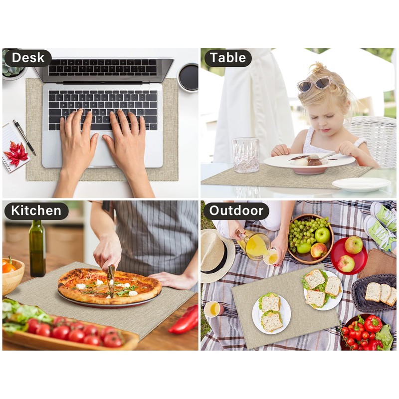 ablieve Manteles individuales para mesa de comedor Juego de 6