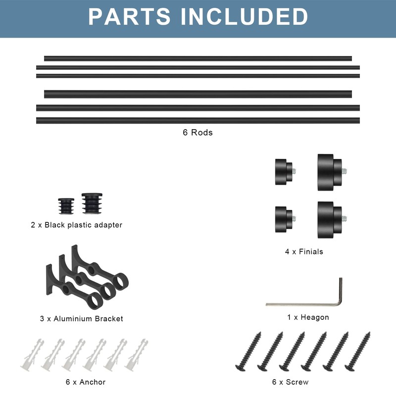 Heavy Duty Double Curtain Rods with Cylindrical Cap Finials -