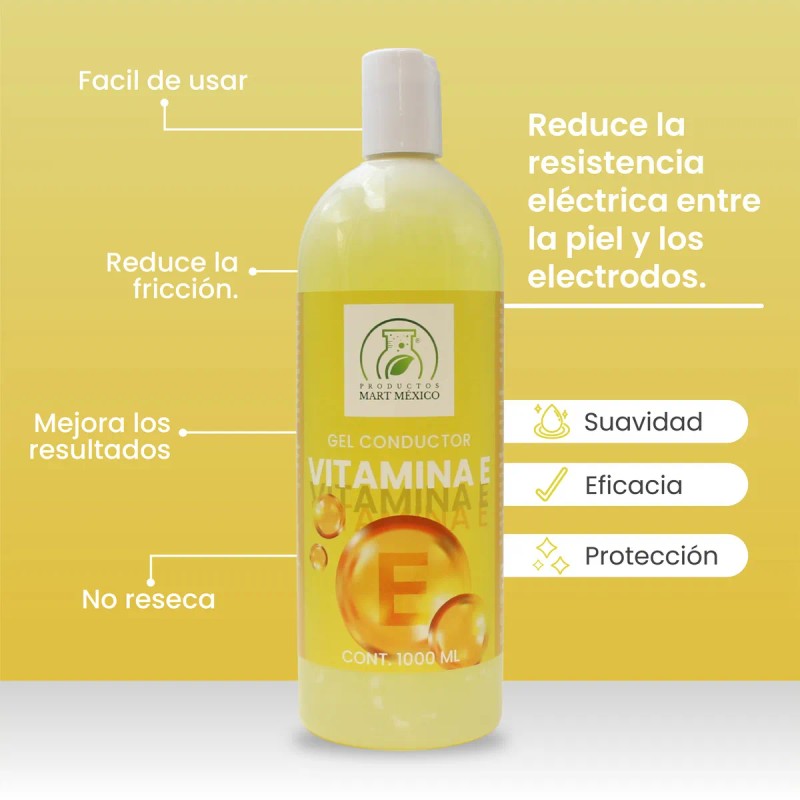 Gel Conductor con Vitamina E para Aparatología Profesional, 1 L