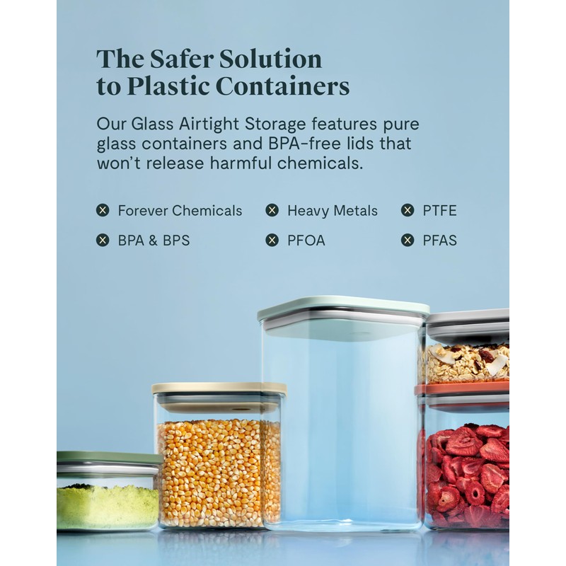 Caraway 1qt Glass Airtight Food Storage Container with Lid –