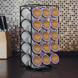 Relaxdays Capsule Holder Compatible with Keurig K-Cups, Capsule Storage 30 Capsules, HBT: 30.5 x 16 x 12.5 cm, Black