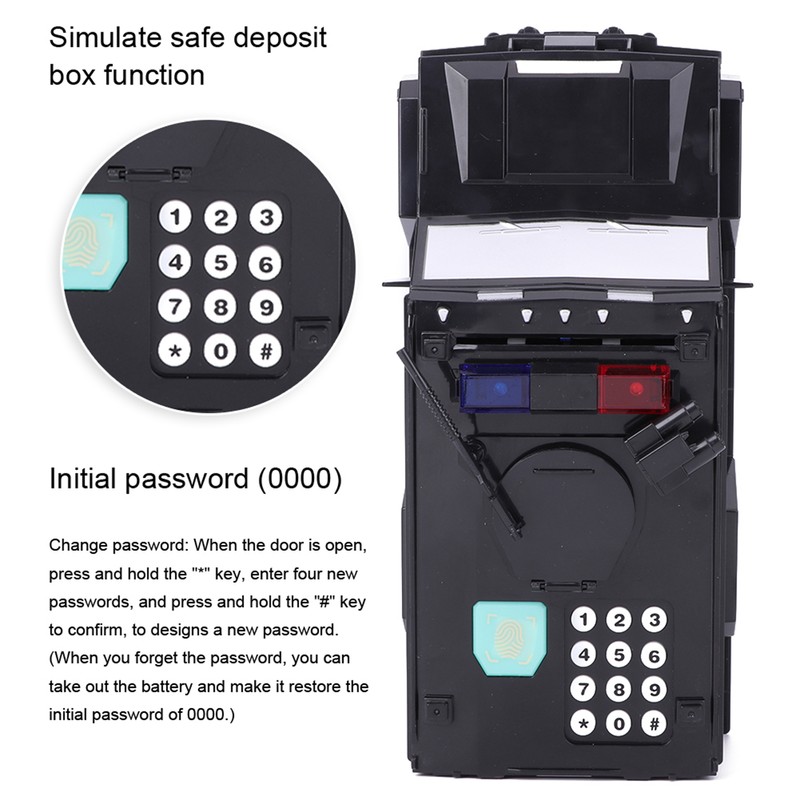 Cash Truck Money Box Fingerprint Password Electronic Automatic Coins Saving