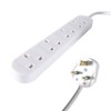 connektgear 2m Male Mains Power PDU 4 Gang UK Socket
