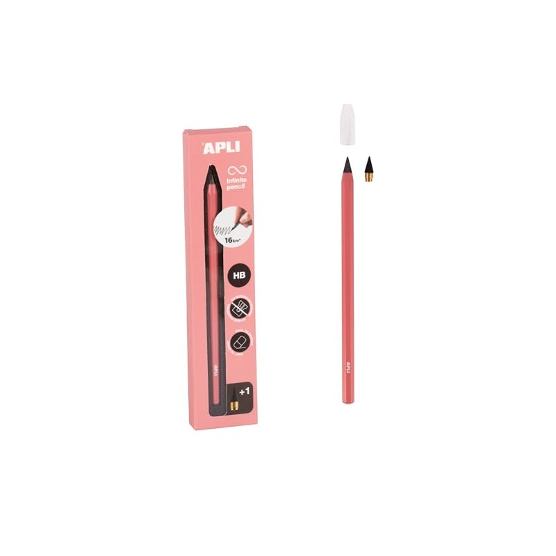 APLI 19803 Infinity Pen with Pink Body, Eternal Pencil without