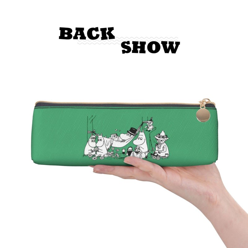 Moomin Pen Case, Large Capacity, Pencil Case, Multi-functional, Stylish, Leather,