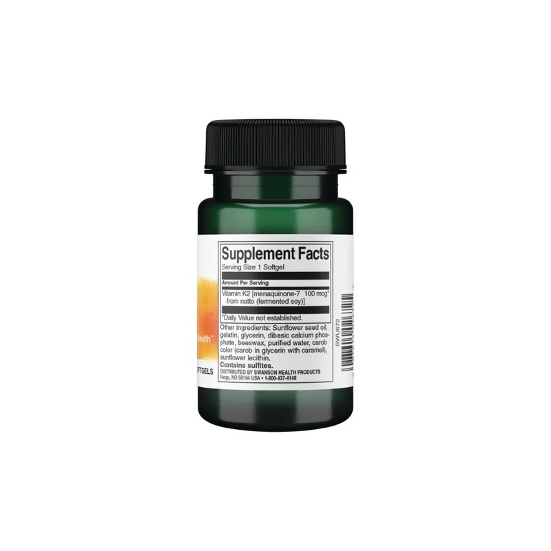 Vitamina K2 100mcg 30 Softgels Calidad Swanson