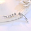 925 Sterling Silver Crawler Ear Cuffs 7 CZ Stones