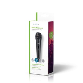 NEDIS MPWD15BK Uni-Directional Dynamic Microphone, sensitivity 72dB +/- 3dB, 80Hz-12kHz, Wired 5m,Black