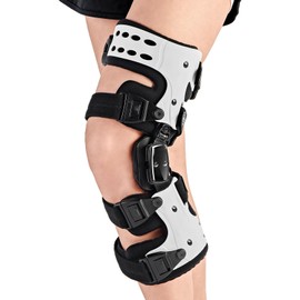 RISURRY OA Unloader Knee Brace- Unloader Knee Brace for Osteoarthritis, Arthritis Pain, Cartilage Repair, Bone on Bone Knee Joint Pain, Lateral Degeneration Knee Support (White Left)