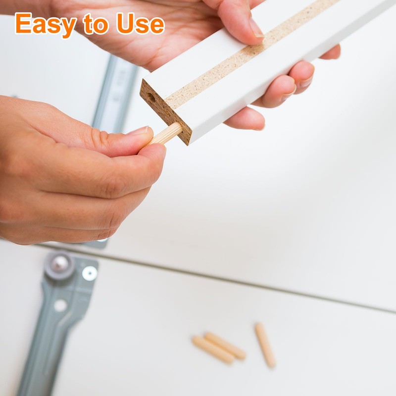 sourcing map 50Pcs 1/4"x1-3/16" (6mmx30mm) Wooden Dowel Pins, Fluted Wood