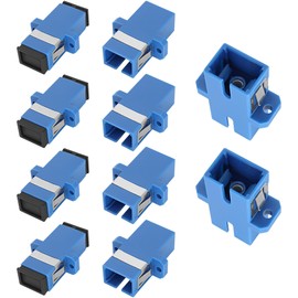 XMSJSIY SC-SC Fiber Optical Coupler Adapter SC/UPC Female to Female Simplex Singlemode Network Internet Converter Connector -10 PCS (Simplex)