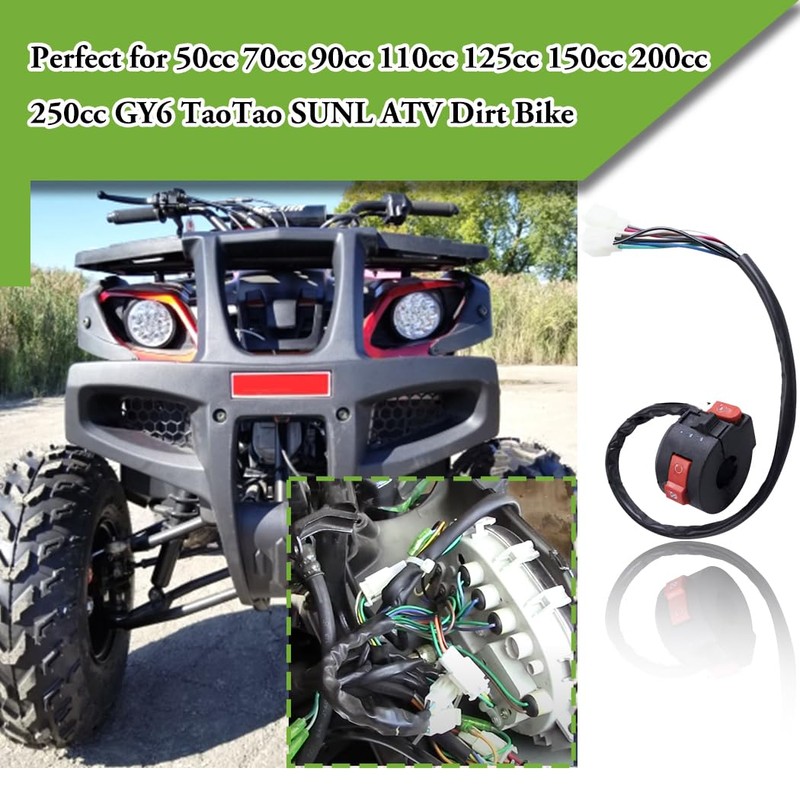3 Function Left Starter Switch Assembly+4 Wires Ignition Switch Key