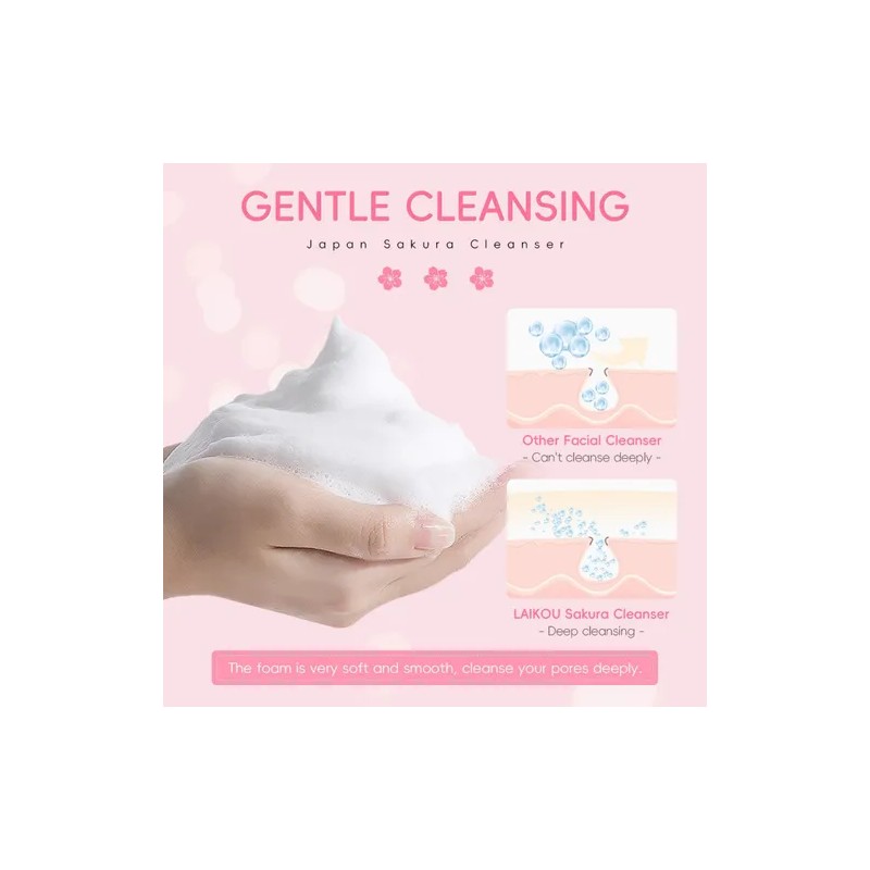 Hidratante Cuidado Facial Limpiador, Sakura Facial Wash 1pcs