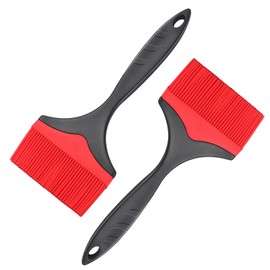 Large Silicone Basting Pastry Brush - Silicone Basting Brush for Grilling,Heat Resistant Brushes Spread Oil Butter Sauce for Cooking Baking BBQ,3.95inch Extra Wide Grill Basting Brush（Red 2）