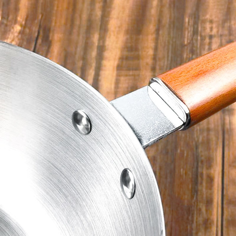 Milk Warmer Pot Stainless Steel Prevent Sticking Wooden Handle Thickened