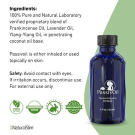 Naturalslim Calming Essential Oil Blends Passivoil can be Spread or Massaged on Skin as an Aromatherapy Fragrance Oil - Therapeutic Grade Relaxing Pure Essential Oils for Diffusers for Home - 4oz