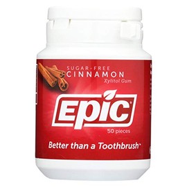 2 Pack of Epic Dental Cinnamon Gum - Xylitol Sweetened - 50 Count - Gluten Free - Wheat Free - Vegan