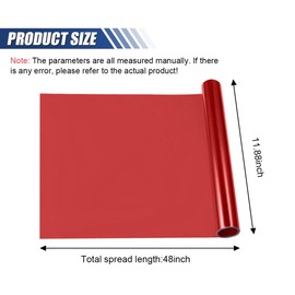 ZIMISI Self Adhesive Car Light Tint Film, 11.88×48 Inches Vinyl Wrap Protector Film, Color Shiny Chameleon Sticker, Auto Modification Cover for Headlight, Taillight, Fog & Brake Light (Red)