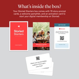 Storied Family Tree Kit, Ancestry & Family History Research with Memory Keepsake Book & Conversation Cards, Genealogy Story Telling Set, 12-Month Subscription to Storied Plus & StoriedBook™ Studios