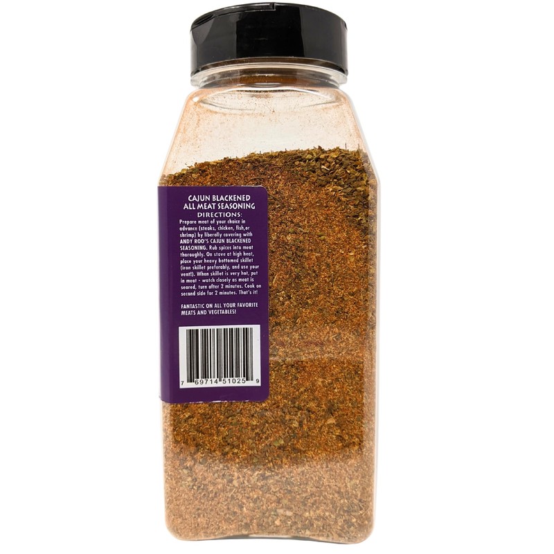 Cajun Blackened Seasoning (Salt-Free, No MSG), 20 Ounce Bulk Shaker.