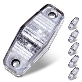 LBRST 2.5" Clear Lens LED Truck Trailer Light Oval Red Side Fender Marker Lights Waterproof Sealed Surface Mounted For Mini LED Clearance Identification Lights (6 pcs)