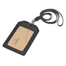 Boshiho ID Card Holder, Vertical, Leather, Stylish, Card Case, Double Sided, ID Card Storage, Commuter Holder, Employee ID Card Case, Name Card Holder, Lanyard Included, Tochigi Leather, Card Holder,