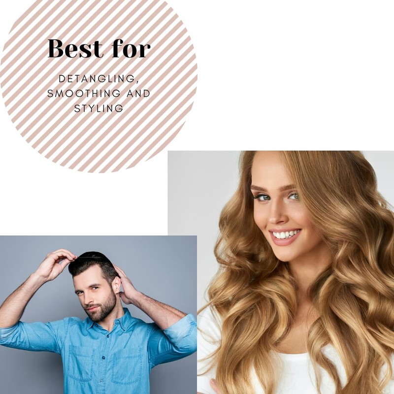 Scarlet Line Professional Medium Size Flat Hair Brush with Handle