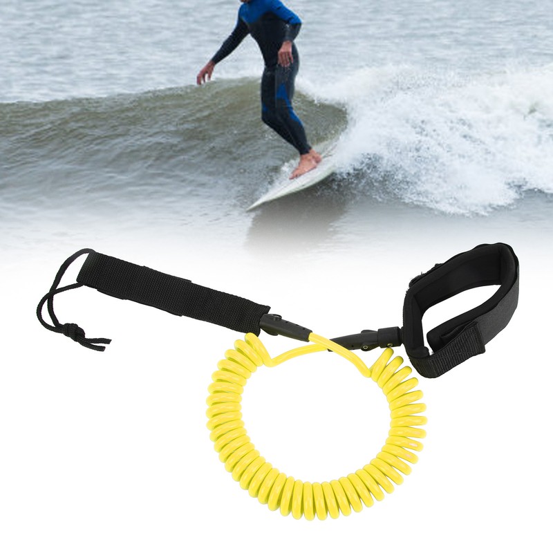 Surfing Foot Rope 7mm 10ft Coiled Spring High Elastic Adjustable
