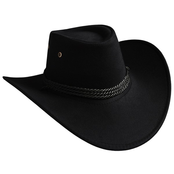 thuizen® Classic Rolled Western Cowboy Hat, Black