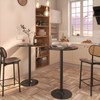 Furmax Bistro Pub Table Round Bar Height Cocktail Table Metal