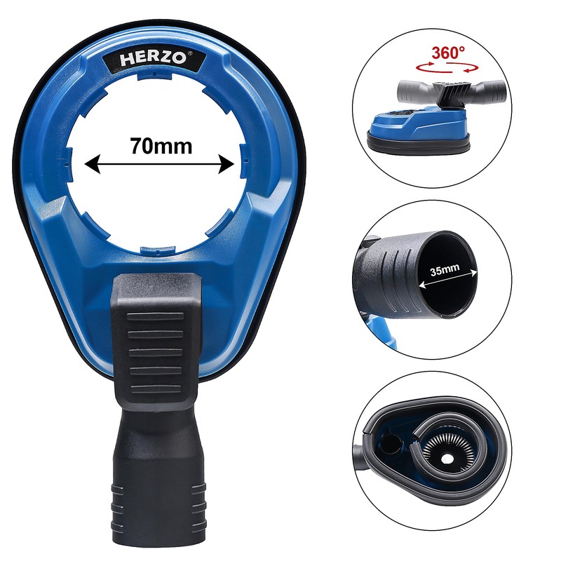 HERZO Drill Dust Collection Attachment, Hammer Dust Collection Attachment, Universal