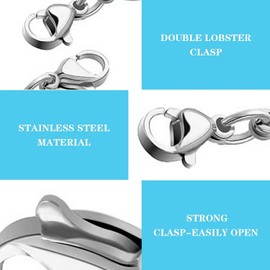 8Pcs Double End Design Necklace Clasps,Double Lobster Clasp Double Claw Lobster Extender Connector Jewelry Clasps,Double Lobster Clasp Extender Necklace Clasp Connector Bracelet Extension Clasps,Silver