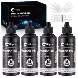 Hiipoo - Botellas rellenadas de Tinta de sublimación Funcionan con Impresora de inyección de Tinta WF7710 ET2760 ET2720 ET2803 ET2800 ET15000 C88 C88+ con Transferencia de Calor en Tazas, Placas,