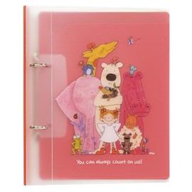 Coco-chan RYZ-1027 Greeting Life 2 Hole Binder A5 Size Clear Friends RYZ-1027 Red